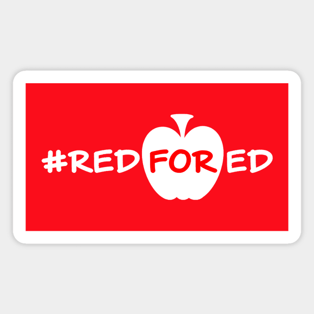 red for ed (white apple) Magnet by haberdasher92